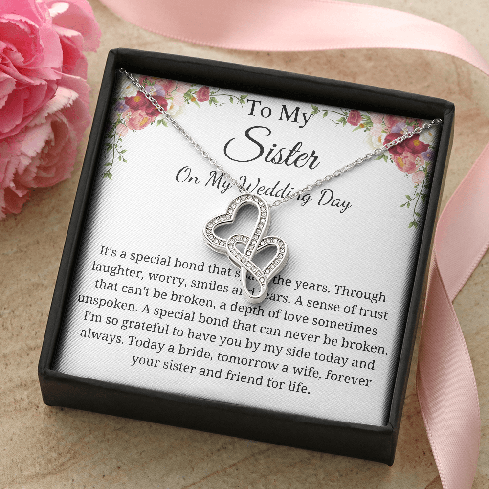 Personalized gift for Sister, Wedding Gift from Bride to Sister of the Bride Necklace, Sister Thank you Gift, Gift to Sister, keepsake gift