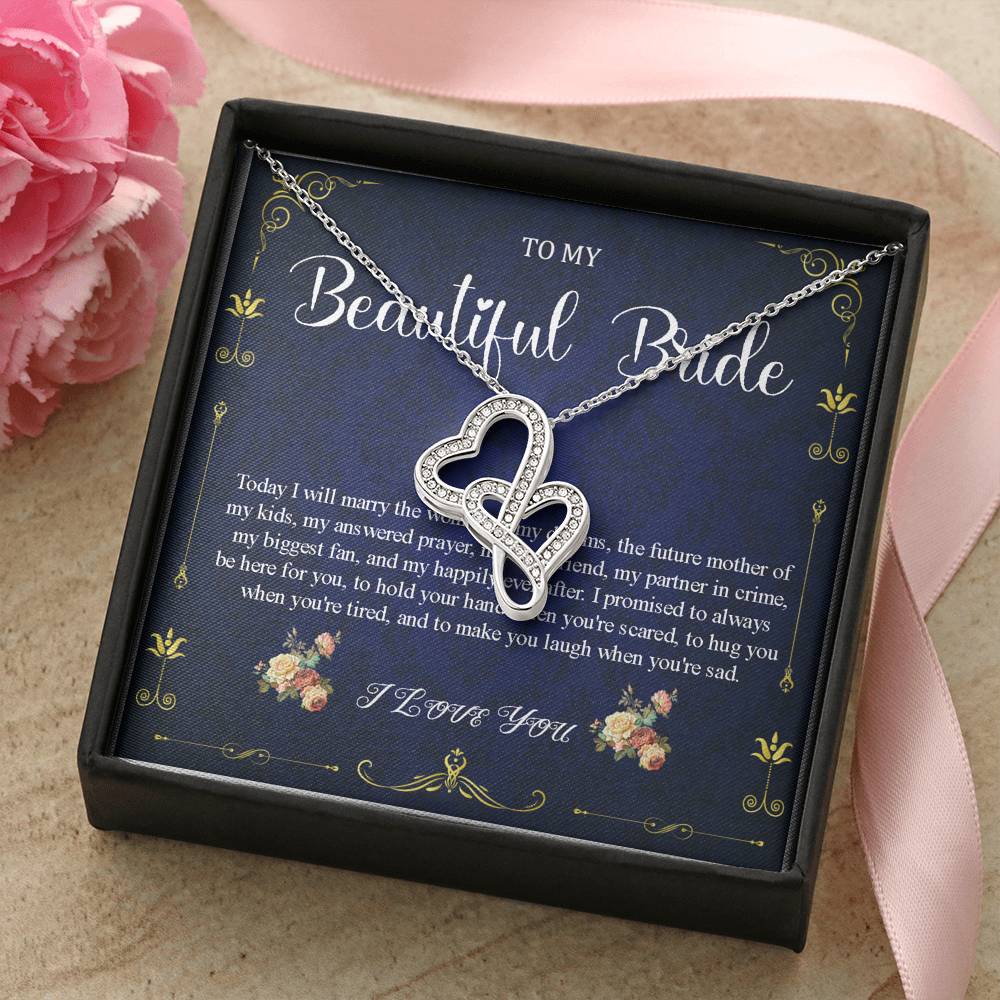 Double Heart Jewelry To My Bride Gift From Groom, Wedding Day Gift For Bride From Groom, From Groom To Future Wife Gift On Wedding Day #0050