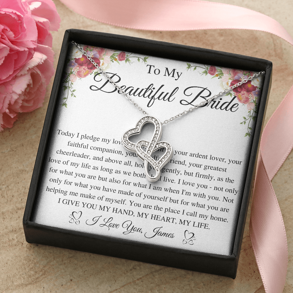 Gift for Bride from Groom, Bride Wedding Gift from Husband, Groom to Bride Gift Necklace, Bride Necklace for Wedding Day from Groom
