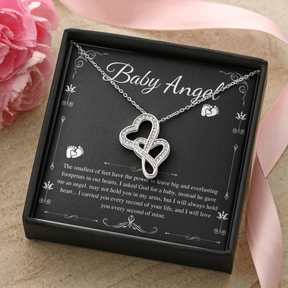 Necklace, Mama Of An Angel, Child Loss Gift, Condolence Gift, Baby Loss Gift, Miscarriage Gift, Loss Of Baby, Sympathy Gift, Double Heart
