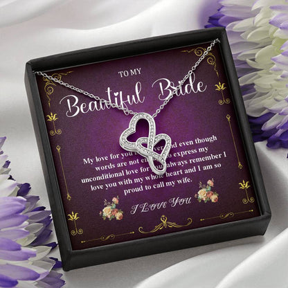 Double Heart Jewelry To My Bride Gift From Groom, Wedding Day Gift For Bride From Groom, From Groom To Future Wife Gift On Wedding Day #0055