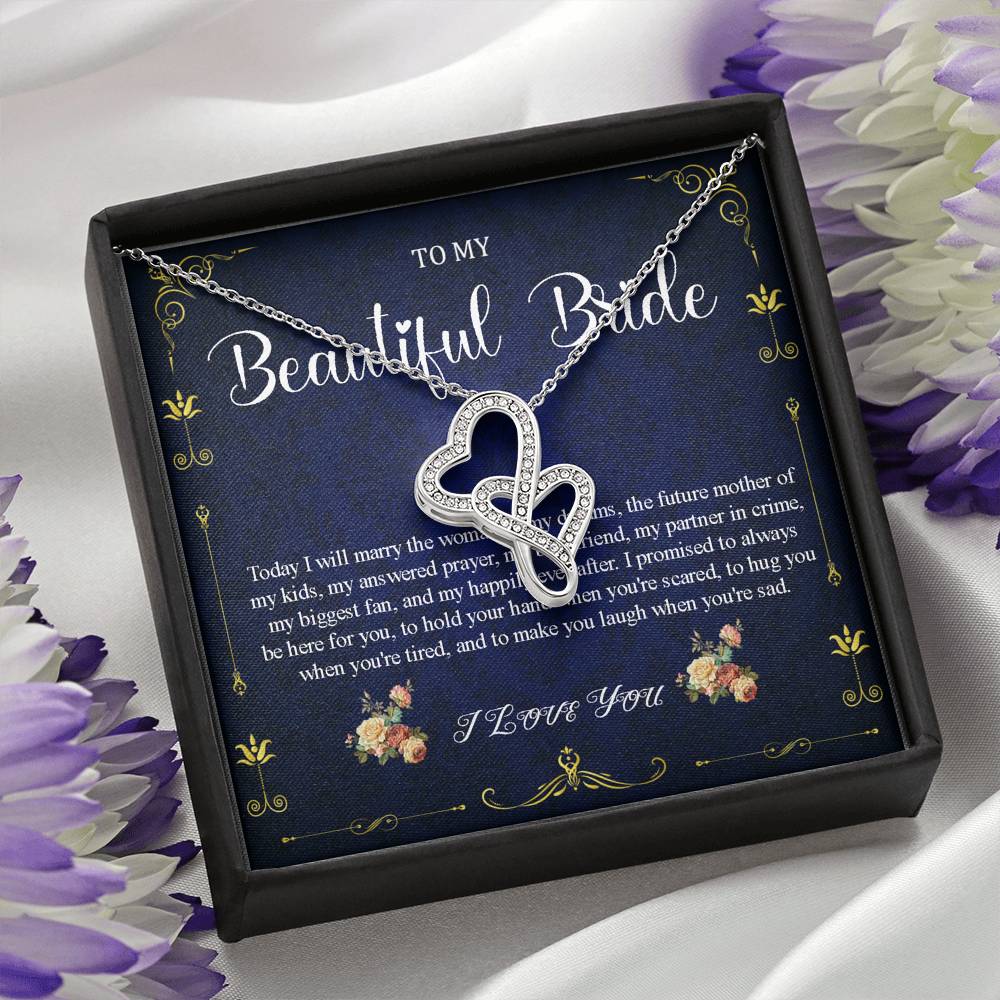 Double Heart Jewelry To My Bride Gift From Groom, Wedding Day Gift For Bride From Groom, From Groom To Future Wife Gift On Wedding Day #0056
