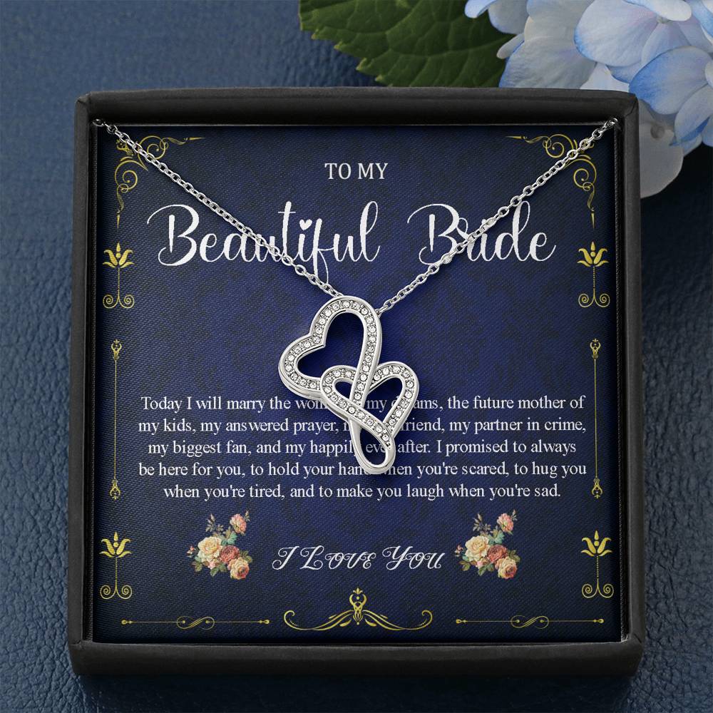 Double Heart Jewelry To My Bride Gift From Groom, Wedding Day Gift For Bride From Groom, From Groom To Future Wife Gift On Wedding Day #0056