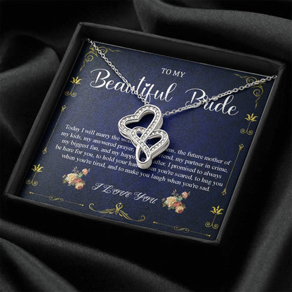 Double Heart Jewelry To My Bride Gift From Groom, Wedding Day Gift For Bride From Groom, From Groom To Future Wife Gift On Wedding Day #0056