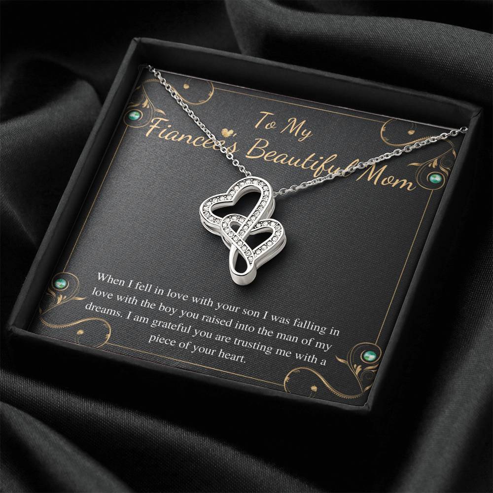 Fiancee's Mom Gift, Dainty Necklace, Fiancees Mom Birthday Gift, Gift For Fiancee Mom, Fiancee's Mom Mother Day's Gift, Double Heart #0475