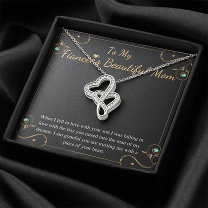 Fiancee's Mom Gift, Dainty Necklace, Fiancees Mom Birthday Gift, Gift For Fiancee Mom, Fiancee's Mom Mother Day's Gift, Double Heart #0475