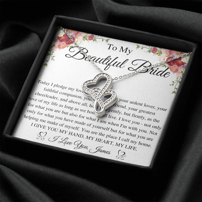 Gift for Bride from Groom, Bride Wedding Gift from Husband, Groom to Bride Gift Necklace, Bride Necklace for Wedding Day from Groom
