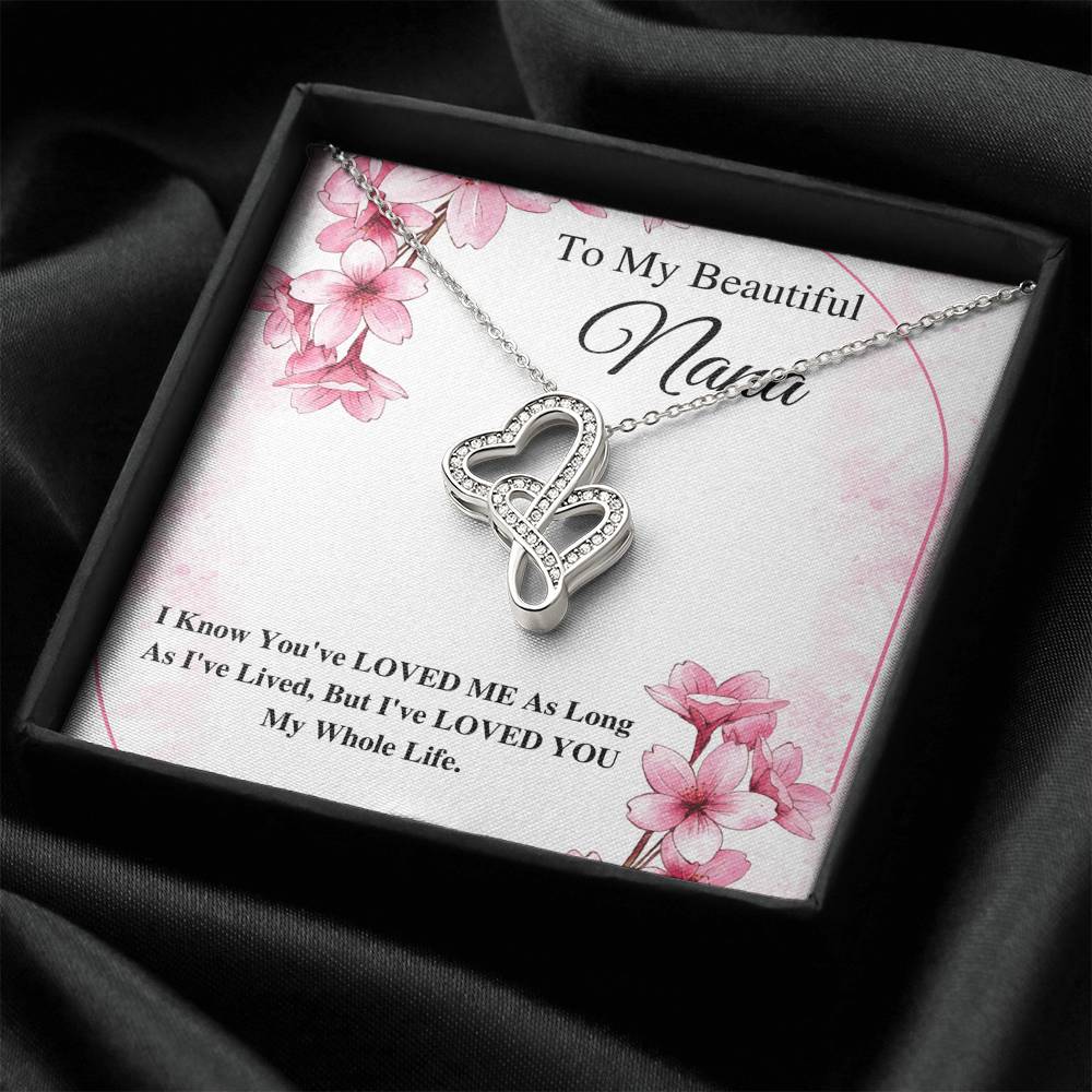 To My Nana, Nana Neckalce, Nana Jewelry From Granddaughter, Gifts For Nana, Gifts For Grandmother, Nana Birthday Gift, Double Heart #0494