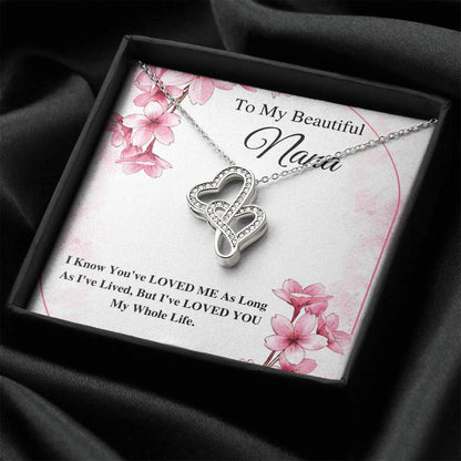 To My Nana, Nana Neckalce, Nana Jewelry From Granddaughter, Gifts For Nana, Gifts For Grandmother, Nana Birthday Gift, Double Heart #0494
