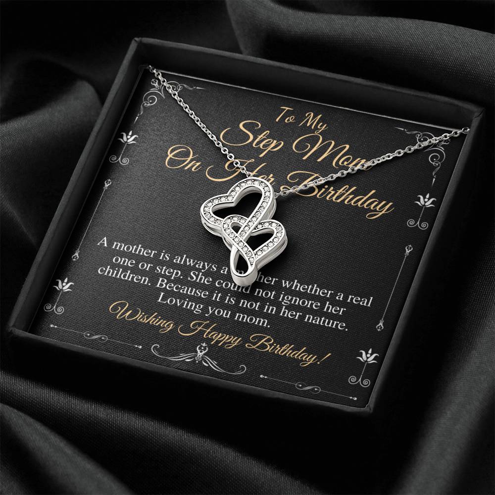 Birthday Gift for Stepmom, Happy Birthday Stepmom, Stepmom's party, Stepmom celebration Gift, Happy Birthday Stepmom,Double Heart #0662