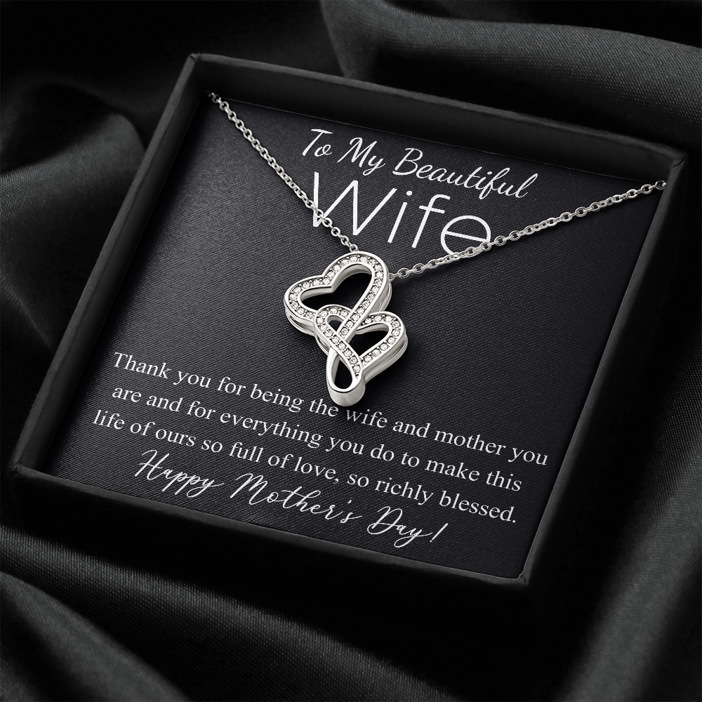 Personalized Happy Mother's Day to My Beautiful Wife Necklace, Mother's Day Gift