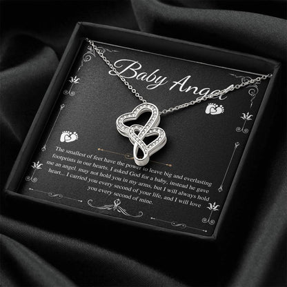 Necklace, Mama Of An Angel, Child Loss Gift, Condolence Gift, Baby Loss Gift, Miscarriage Gift, Loss Of Baby, Sympathy Gift, Double Heart