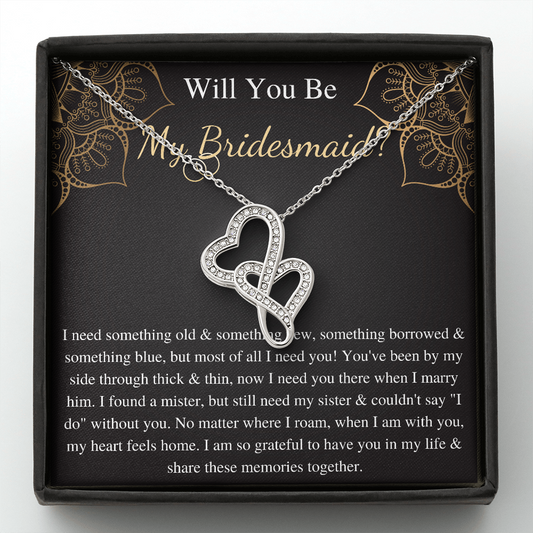 Bridesmaid Gifts, Bridesmaid Jewelry, Bridal Party Gift, Bridesmaid Necklace, Personalized Bridesmaid Gift, from bride to bridesmaid