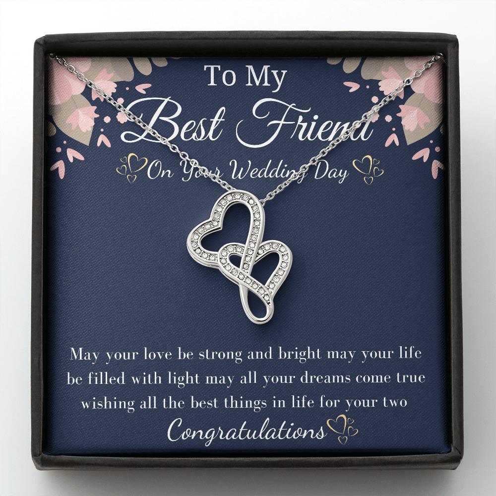 Best Friend Gift on Her Wedding Day, Best Friend to Bride Gift, Friend of the Bride Necklace, Bride Jewelry gift, Friend to Bride Necklace wedding Necklace for Bride from best friend with Message Card
