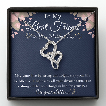 Best Friend Gift on Her Wedding Day, Best Friend to Bride Gift, Friend of the Bride Necklace, Bride Jewelry gift, Friend to Bride Necklace wedding Necklace for Bride from best friend with Message Card