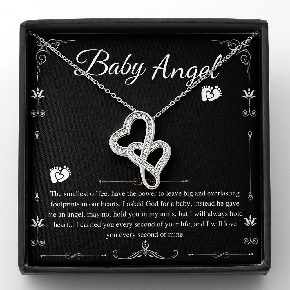 Necklace, Mama Of An Angel, Child Loss Gift, Condolence Gift, Baby Loss Gift, Miscarriage Gift, Loss Of Baby, Sympathy Gift, Double Heart