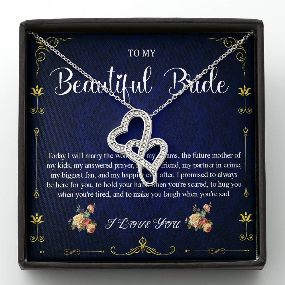 Double Heart Jewelry To My Bride Gift From Groom, Wedding Day Gift For Bride From Groom, From Groom To Future Wife Gift On Wedding Day #0050