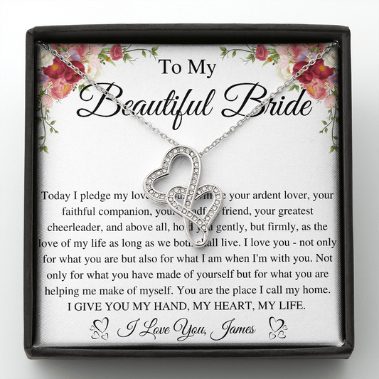 Gift for Bride from Groom, Bride Wedding Gift from Husband, Groom to Bride Gift Necklace, Bride Necklace for Wedding Day from Groom