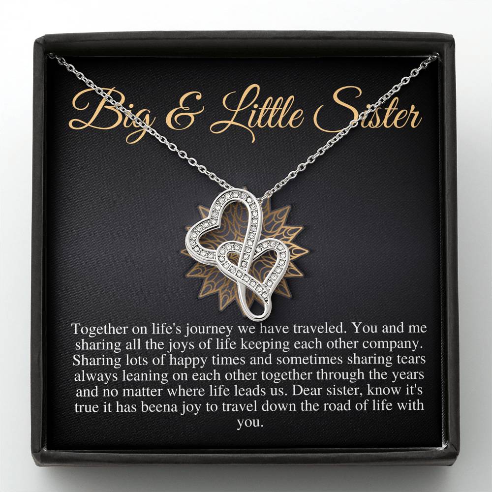 Big sister little sister necklace gift, two 2 sisters necklace, Sister jewellery gifts,christmas birthday gift for sister,Double Heart #0569