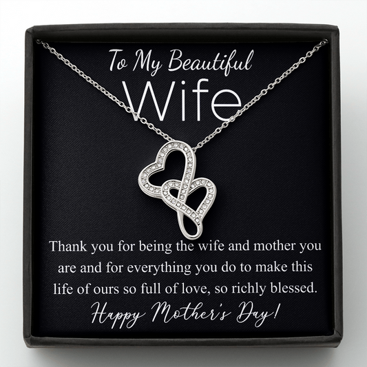 Personalized Happy Mother's Day to My Beautiful Wife Necklace, Mother's Day Gift
