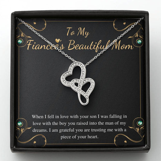 Fiancee's Mom Gift, Dainty Necklace, Fiancees Mom Birthday Gift, Gift For Fiancee Mom, Fiancee's Mom Mother Day's Gift, Double Heart #0475