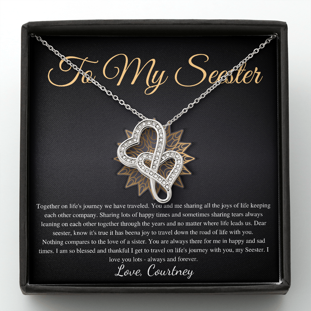 Big sister little sister necklace gift, two 2 sisters necklace, Sister jewellery gifts,christmas birthday gift for sister Courtney