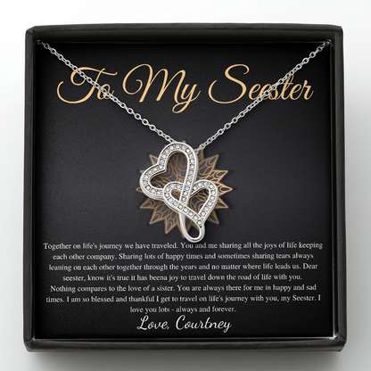 Big sister little sister necklace gift, two 2 sisters necklace, Sister jewellery gifts,christmas birthday gift for sister Courtney