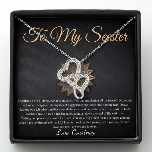 Big sister little sister necklace gift, two 2 sisters necklace, Sister jewellery gifts,christmas birthday gift for sister Courtney