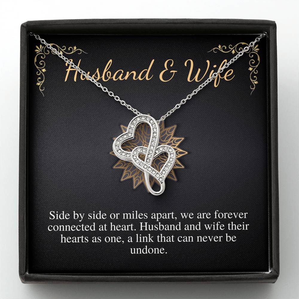 Husband and Wife Necklace, Wife Gift, Anniversary Gift, Mother's Day Gift from Husband, Wife Birthday Gift,Christmas Gift,Double Heart #0606