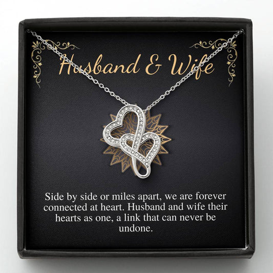 Husband and Wife Necklace, Wife Gift, Anniversary Gift, Mother's Day Gift from Husband, Wife Birthday Gift,Christmas Gift,Double Heart #0606