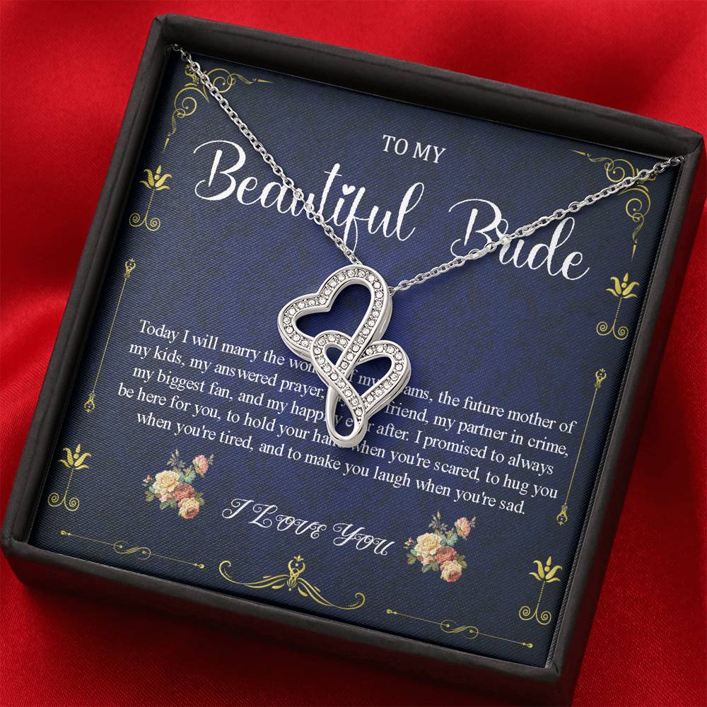 Double Heart Jewelry To My Bride Gift From Groom, Wedding Day Gift For Bride From Groom, From Groom To Future Wife Gift On Wedding Day #0056