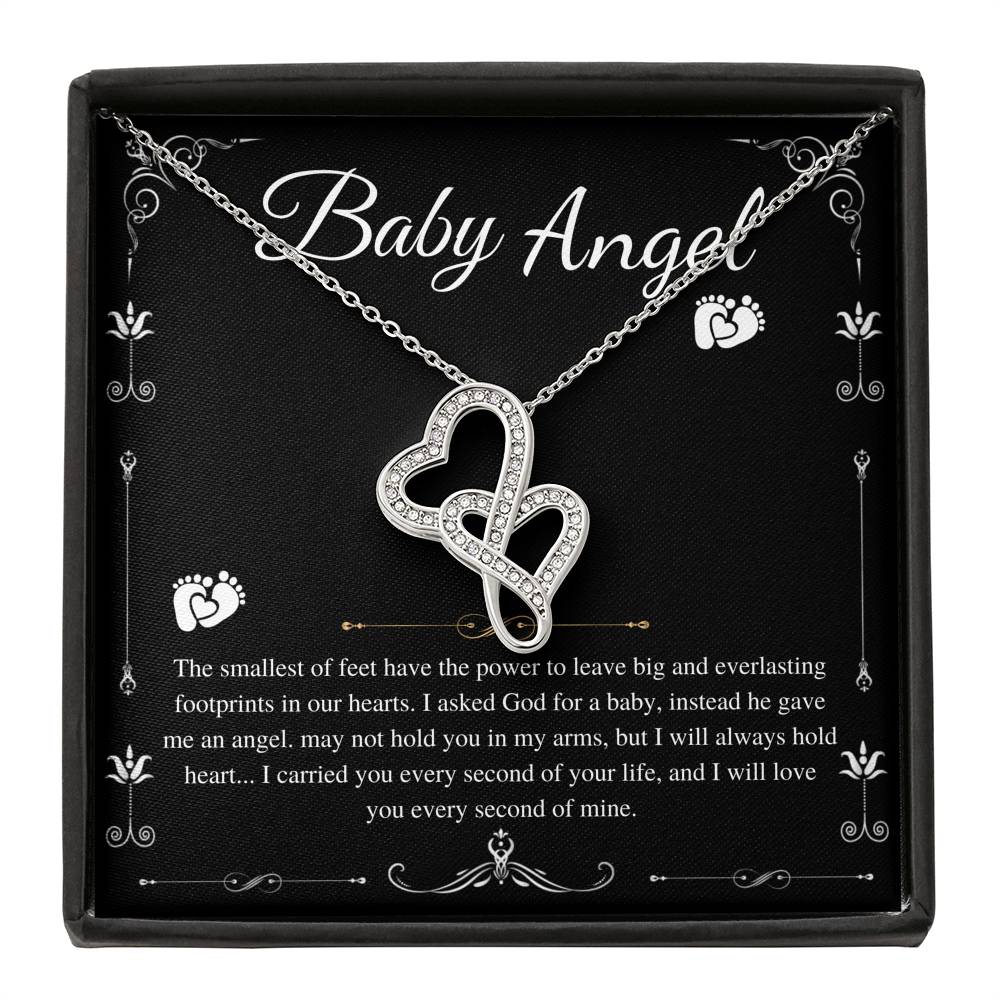 Necklace, Mama Of An Angel, Child Loss Gift, Condolence Gift, Baby Loss Gift, Miscarriage Gift, Loss Of Baby, Sympathy Gift, Double Heart