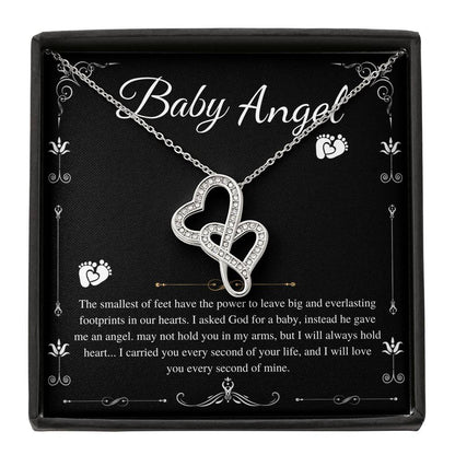 Necklace, Mama Of An Angel, Child Loss Gift, Condolence Gift, Baby Loss Gift, Miscarriage Gift, Loss Of Baby, Sympathy Gift, Double Heart