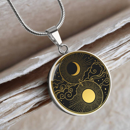 Moon Necklace, Luna Necklace, Witchy Necklace, Full Moon & New Moon Choker Necklace, Celestial Necklace, Lunar Jewelry, Gift for Witch #0834