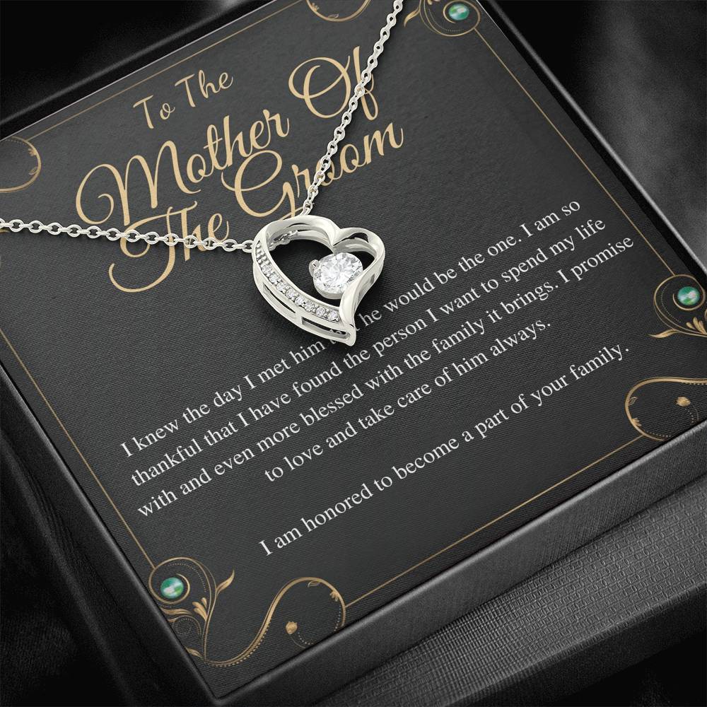 Heart Necklace, Mother-In-Law Gift, Mother of the Groom Gift from Bride, Mother-In-Law Necklace/Jewelry, To My Mother-In-Law Card #0131