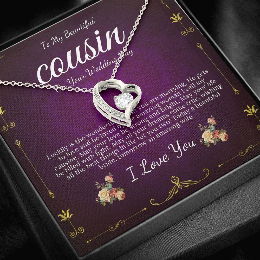 Heart Necklace, Gift For Cousin Wedding Day Bride Gift From Cousin Necklace Bride necklace Gift For Cousin Wedding Gift For My Cousin #0107