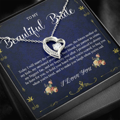 Heart Necklace, Bride Gift From Groom, Wedding Day Gift, Jewelry Gift from Groom to Bride, Beautiful Necklace To My Bride From Groom #0040