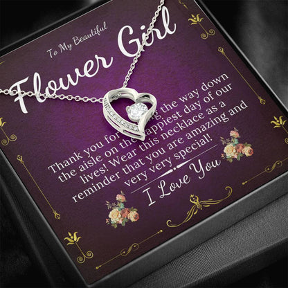 Heart Flower Girl Necklace, Toddler Flower Girl Set, Flower Girl Gift, Flower Girl Jewelry, Little Girl Gift On Wedding Day #0120
