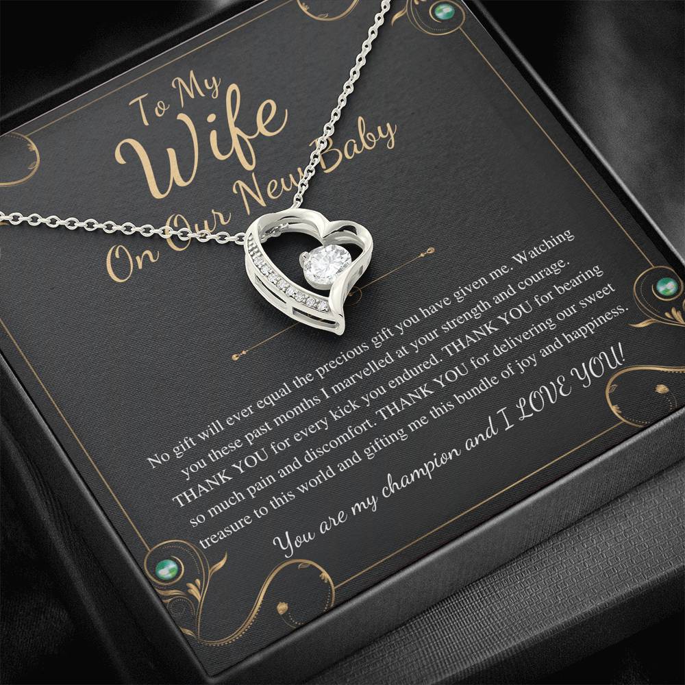 Push Gift for Wife for New Baby, New Mom Gift from Husband, Push Gift for Wife, New Baby Gift From Husband, New Mom Heart Necklace #0232