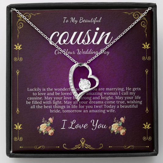Heart Necklace, Gift For Cousin Wedding Day Bride Gift From Cousin Necklace Bride necklace Gift For Cousin Wedding Gift For My Cousin #0107