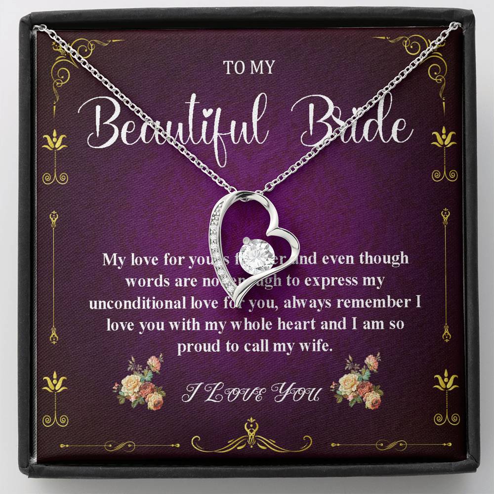 Heart Necklace, Bride Gift From Groom, Wedding Day Gift For Bride From Groom, Necklace To Future Wife On Wedding Day From Groom #0042