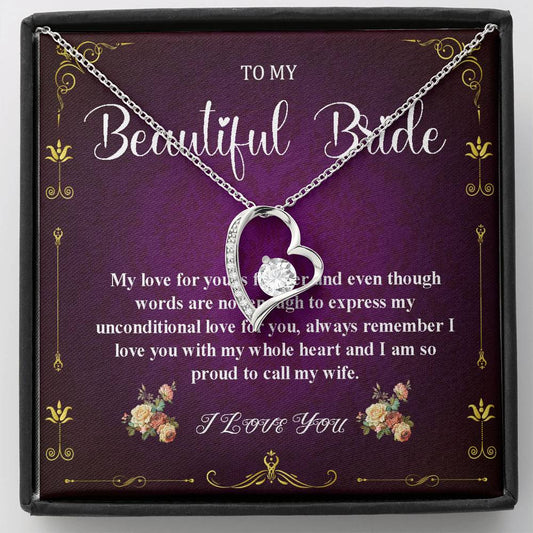 Heart Necklace, Bride Gift From Groom, Wedding Day Gift For Bride From Groom, Necklace To Future Wife On Wedding Day From Groom #0042