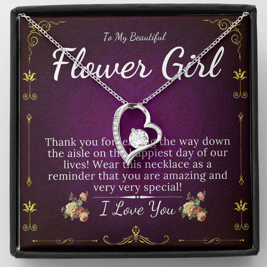Heart Flower Girl Necklace, Toddler Flower Girl Set, Flower Girl Gift, Flower Girl Jewelry, Little Girl Gift On Wedding Day #0120