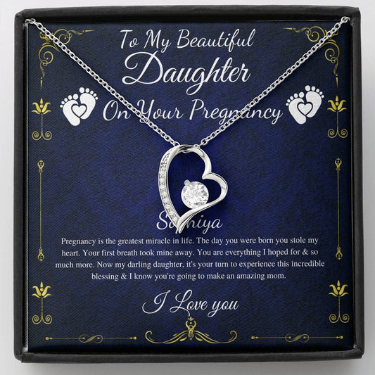 Pregnant Daughter Gift From Mother,First Time Mom Gift For Daughter,Congratulations Pregnancy Gift,New Mom Necklace,Heart #0212