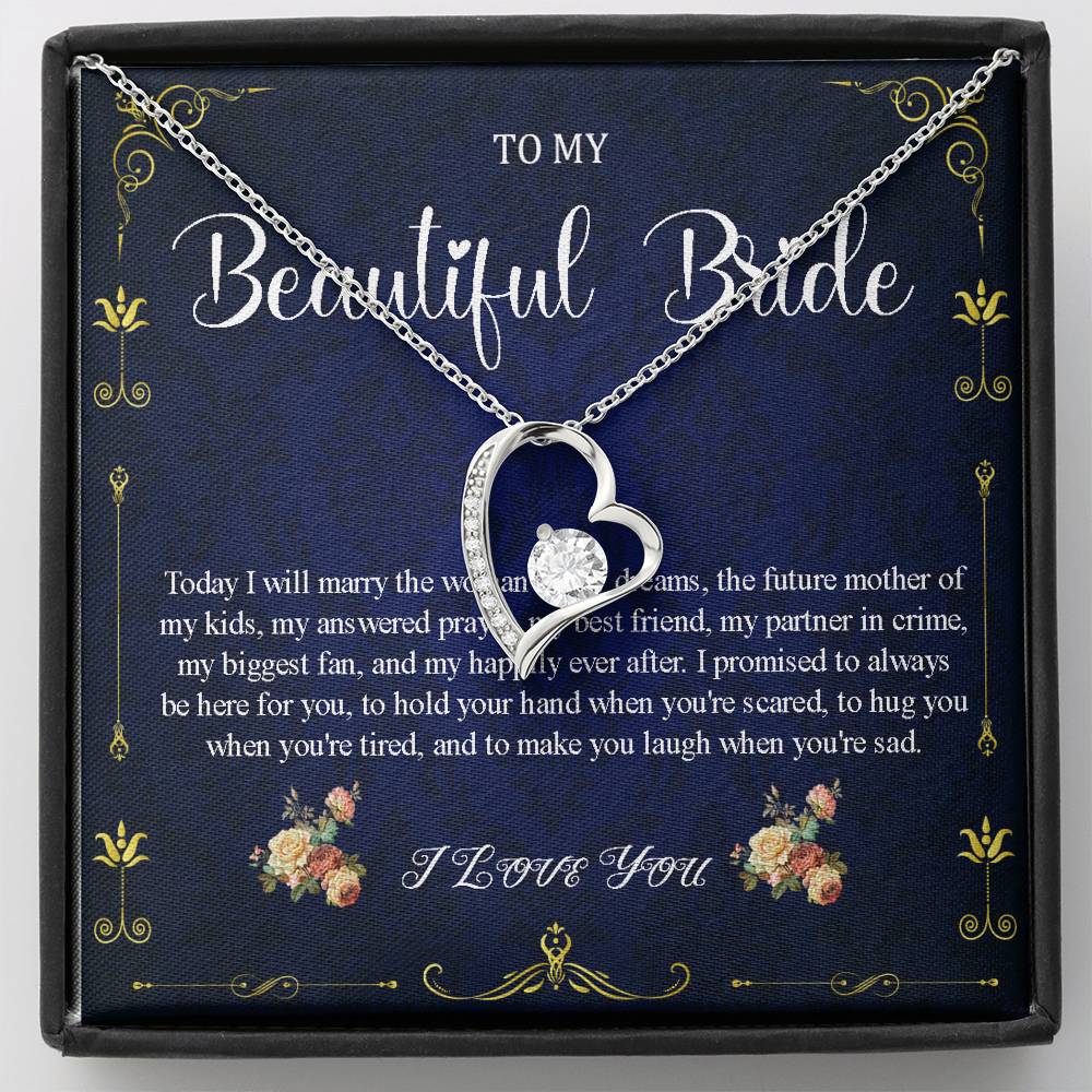 Heart Necklace, Bride Gift From Groom, Wedding Day Gift, Jewelry Gift from Groom to Bride, Beautiful Necklace To My Bride From Groom #0040