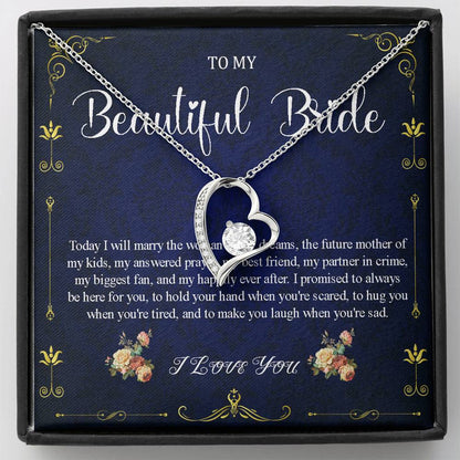 Heart Necklace, Bride Gift From Groom, Wedding Day Gift, Jewelry Gift from Groom to Bride, Beautiful Necklace To My Bride From Groom #0040