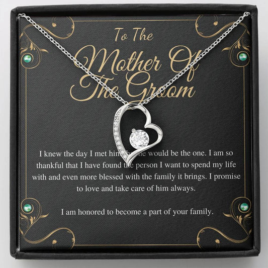 Heart Necklace, Mother-In-Law Gift, Mother of the Groom Gift from Bride, Mother-In-Law Necklace/Jewelry, To My Mother-In-Law Card #0131
