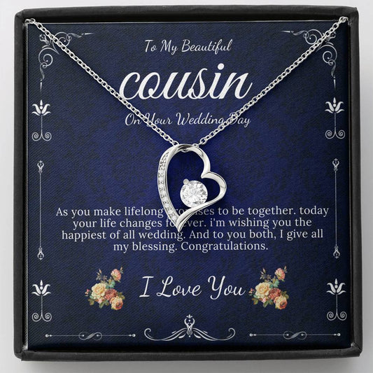 Heart Necklace, Gift For Cousin Wedding Day Bride Gift From Cousin Necklace Bride necklace Gift For Cousin Wedding Gift For My Cousin #0105