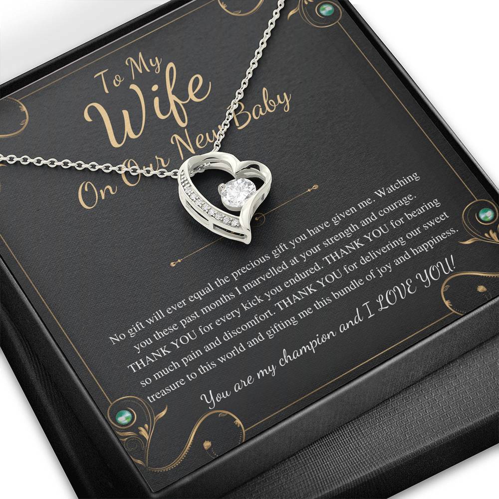 Push Gift for Wife for New Baby, New Mom Gift from Husband, Push Gift for Wife, New Baby Gift From Husband, New Mom Heart Necklace #0232