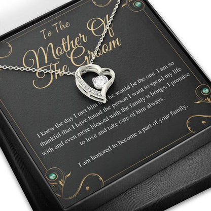 Heart Necklace, Mother-In-Law Gift, Mother of the Groom Gift from Bride, Mother-In-Law Necklace/Jewelry, To My Mother-In-Law Card #0131